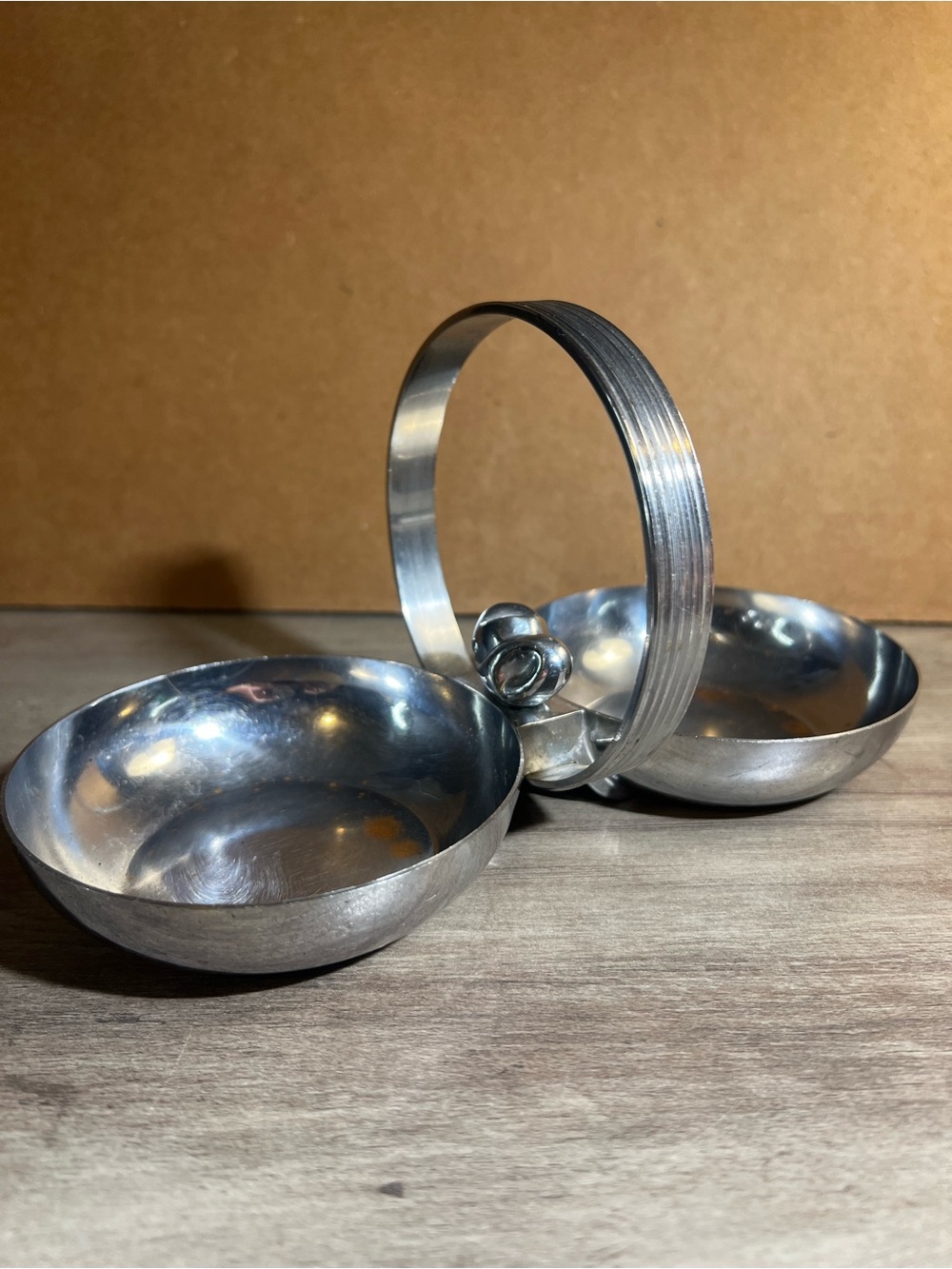 Art Deco 1930s Chase USA Chrome on Brass Candy and Nut Dish